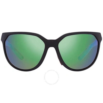 Costa Del Mar Mayfly Green Mirror Polarized Glass Cat Eye Ladies Sunglasses 6s9110 911002 58 In Black / Green