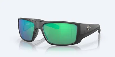 Costa Del Mar Men's Blackfin Pro Sunglasses In Matte Black/green Mirror 580g
