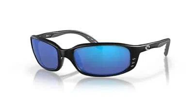 Pre-owned Costa Del Mar Men's Brine 59 Mm, Matte Black/blue Mirrored Polarized-580g