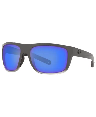 Costa Del Mar Men's Broadbill Polarized Sunglasses In Ocearch Matte Fog Gray,blue Mir