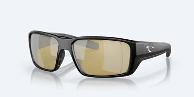 Costa Del Mar Men's Fantail Pro Polarized Sunglasses In Matte Black/ Sunrise Silver