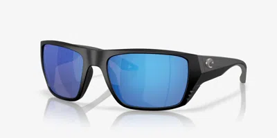Costa Del Mar Men's Finlet Polarized Sunglasses In Matte Black / Blue Mirror