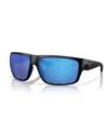 Costa Del Mar Tailfin 57mm Polarized Rectangular Sunglasses In Matte Black