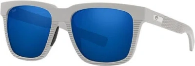 Pre-owned Costa Del Mar Men Pescador Polarized Sunglasses Light Grey/blue Mirror 580g 55mm In Gray