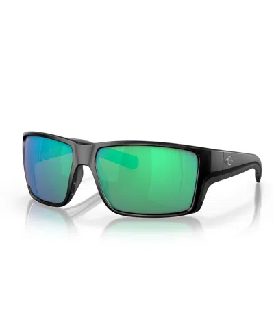 Costa Del Mar Men's Polarized Sunglasses, Reefton Pro 6s9080 In Matte Black,green