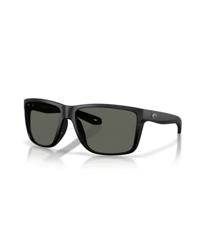 Costa Del Mar Men's Rectangle Broadbill Ii Xl Polarized Sunglasses, 6s9135 In Black