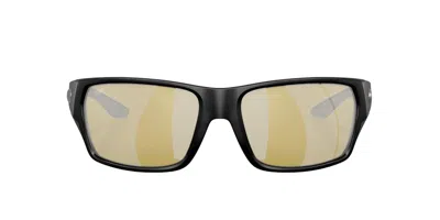 Costa Del Mar Men's Tailfin Polarized Sunglasses In Matte Black/sunrise Silver Mirrored In Multi