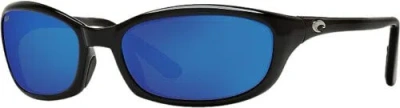 Pre-owned Costa Del Mar Mens Harpoon Polarized Sunglasses Black/grey Blue Mirror 580p 62mm