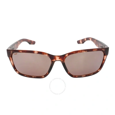 Costa Del Mar Palmas Copper Silver Mirror Polarized Polycarbonate Rectangular Unisex Sunglasses 6s90 In Copper / Coral / Silver