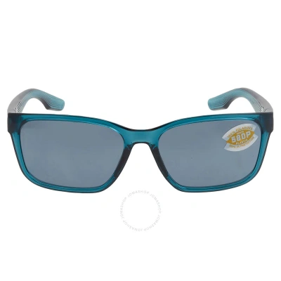 Costa Del Mar Palmas Gray Silver Mirror Polarized Polycarbonate Unisex Sunglasses 6s9081 908106 57 In Gray / Silver / Teal