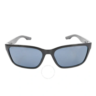 Costa Del Mar Palmas Grey Polarized Polycarbonate Square Unisex Sunglasses 6s9081 908103 57 In Black / Grey