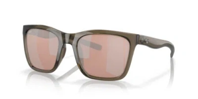 Pre-owned Costa Del Mar Panga Sunglasses In Taupe/polarized Copper Silver Mirror 580p 56mm
