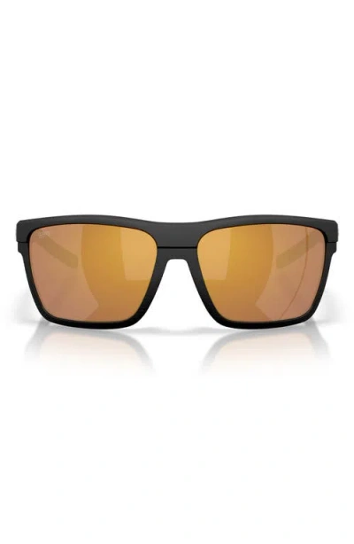 Costa Del Mar Pargo 61mm Polarized Square Sunglasses In Black