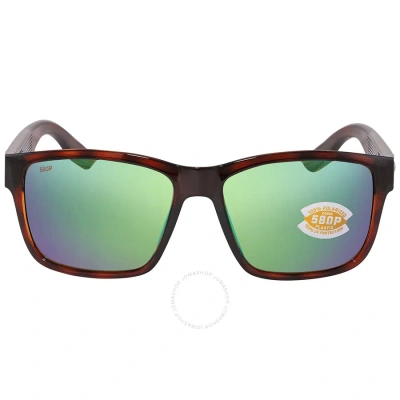 Costa Del Mar Paunch Green Mirror Polarized Polycarbonate Men's Sunglasses 6s9049 904906 57 In Green / Tortoise