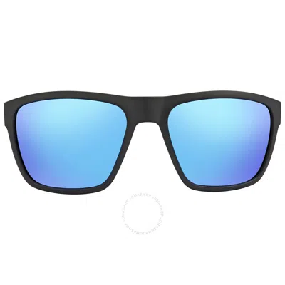 Costa Del Mar Paunch Xl Blue Mirror Polarized Glass Square Men's Sunglasses 6s9050 905001 59 In Black / Blue