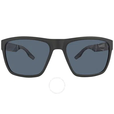 Costa Del Mar Paunch Xl Gray Polarized Polycarbonate Square Men's Sunglasses 6s9050 905003 59 In Black / Gray