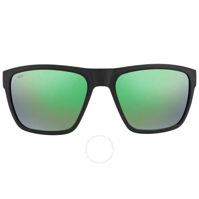 Costa Del Mar Paunch Xl Green Mirror Polarized Polycarbonate 580p Square Men's Sunglasses 6s9050 905 In Black / Green