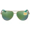 Costa Del Mar Peli Green Mirror Polarized Polycarbonate Unisex Sunglasses Pel 287 Ogmp 57 In Brown