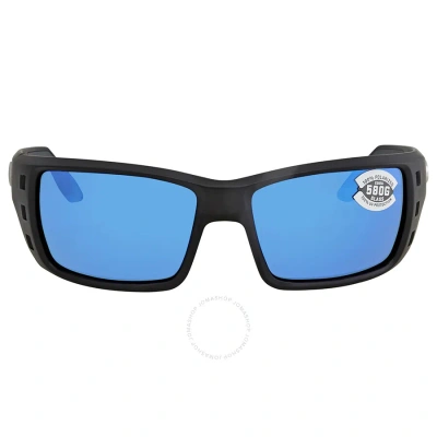 Costa Del Mar Permit Blue Mirror Ploarized Glass Men's Sunglasses Pt 11 Obmglp 63 In Black / Blue