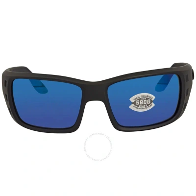 Costa Del Mar Permit Blue Mirror Polarized Glass Men's Sunglasses Pt 01 Obmglp 63 In Black / Blue