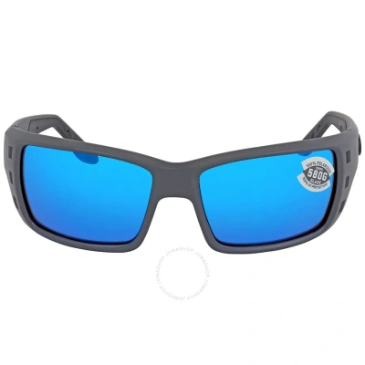 Costa Del Mar Permit Blue Mirror Polarized Glass Men's Sunglasses Pt 98 Obmglp 62 In Blue / Gray