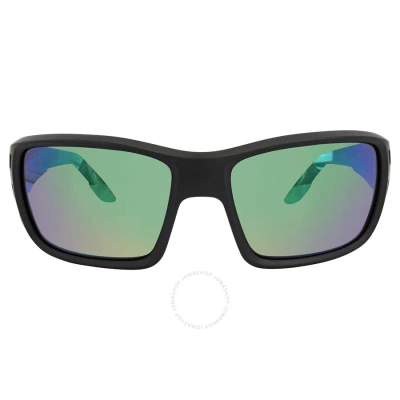 Costa Del Mar Permit Green Mirror Poilarized Glass Men's Sunglasses Pt 11 Ogmglp 63 In Matte Black