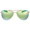 Costa Del Mar Piper Green Mirror Polarized Polycarbonate Unisex Sunglasses Pip 126 Ogmp 58 In Gold