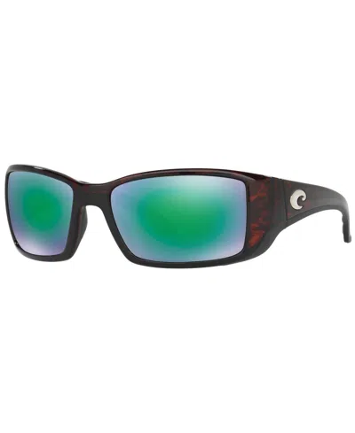 Costa Del Mar Polarized Sunglasses, Blackfin In Tortoise Brown,green Polar