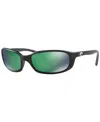 Costa Del Mar Polarized Sunglasses, Brinep In Black Matte,green Mirror