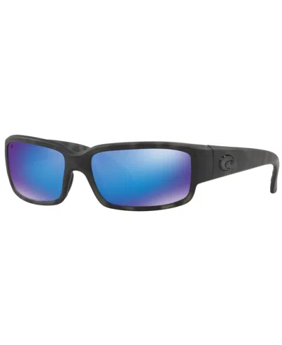 Costa Del Mar Polarized Sunglasses, Caballito Polarized 60 In Black White,blue Mirror Polar