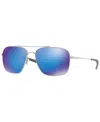 Costa Del Mar Polarized Sunglasses, Canaveral 59 In Silver,blue Mirror Polar