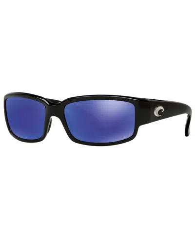 Costa Del Mar Polarized Sunglasses, Cdm Caballito In Black,blue Mirror Polar