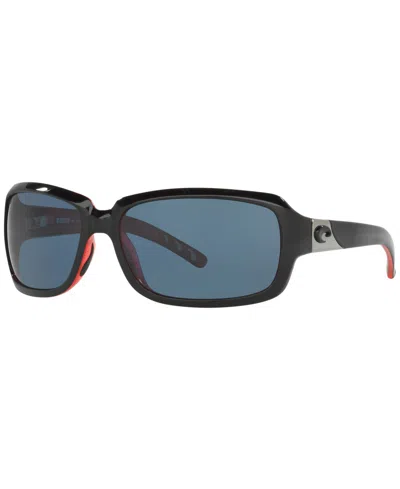 Costa Del Mar Polarized Sunglasses, Isabela Polarized 64p In Black Pink,grey