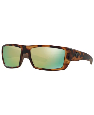 Costa Del Mar Polarized Sunglasses, Rafael 59p In Tortoise Matte,green Mirror Polar