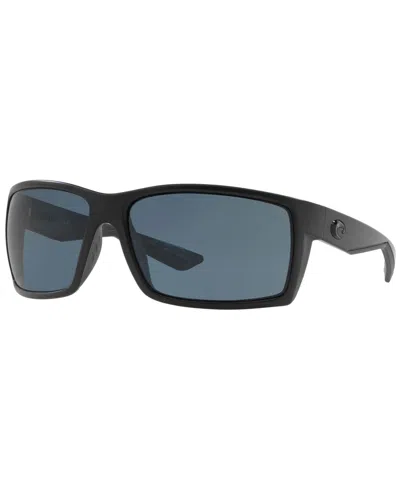 Costa Del Mar Polarized Sunglasses, Reefton 64 In Black Black,grey