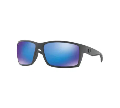 Costa Del Mar Polarized Sunglasses, Reefton 64 In Grey Matte,blue Mirror
