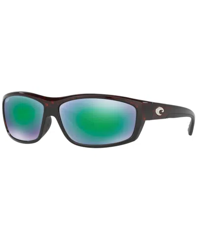 Costa Del Mar Polarized Sunglasses, Saltbreak 65p In Tortoise,green Mirror Polar
