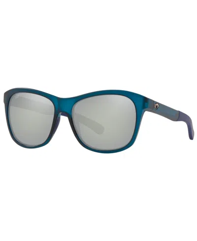 Costa Del Mar Polarized Sunglasses, Vela 56 In 276oc Ocear Mat Deep Teal Crys,sil Mir G