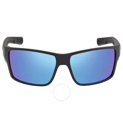 Costa Del Mar Reefton Pro Blue Mirror Polarized Glass Men's Sunglasses 6s9080 908001 63 In Black
