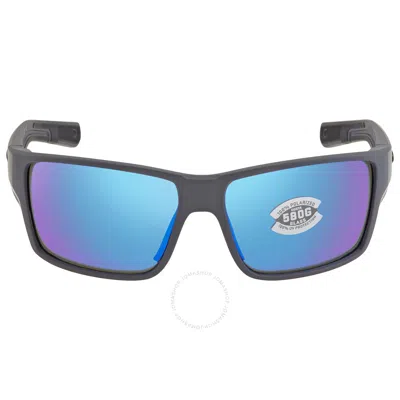 Costa Del Mar Reefton Pro Blue Mirror Poloarized Glass Men's Sunglasses 6s9080 908007 63 In Black