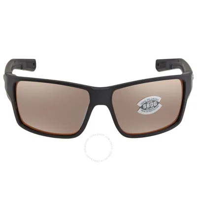Costa Del Mar Reefton Pro Copper Silver Mirror Polarized Glass Men's Sunglasses 6s9080 908003 63 In Black