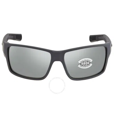 Costa Del Mar Reefton Pro Grey Silver Mirror Polarized Rectangular Men's Sunglasses 6s9080 908009 63 In Black