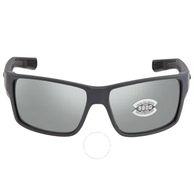 Costa Del Mar Reefton Pro Grey Silver Mirror Polarized Rectangular Men's Sunglasses 6s9080 908009 63 In Grey / Silver