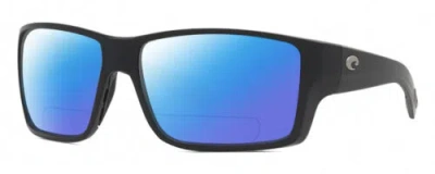 Pre-owned Costa Del Mar Reefton Pro Mens Polarized Bifocal Sunglasses In Black 63mm 41 Opt In Blue Mirror