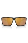 Costa Del Mar Broadbill Ii 58mm Polarized Rectangular Sunglasses In Black