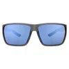 Costa Del Mar Rincon Ii 64mm Mirrored Polarized Oversize Rectangular Sunglasses In Black