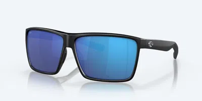Pre-owned Costa Del Mar Rincon Polarized Sunglasses 90183563 Matte Black /blue Mirror 580g