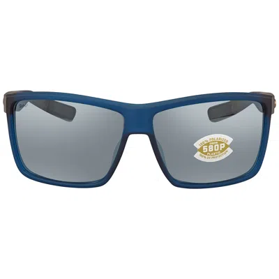 Costa Del Mar Rinconcito Gray Silver Mirror Polarized Polycarbonate Rectangular Men's Sunglasses 6s9