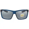 Costa Del Mar Rinconcito Gray Silver Mirror Polarized Polycarbonate Rectangular Men's Sunglasses 6s9 In Multi
