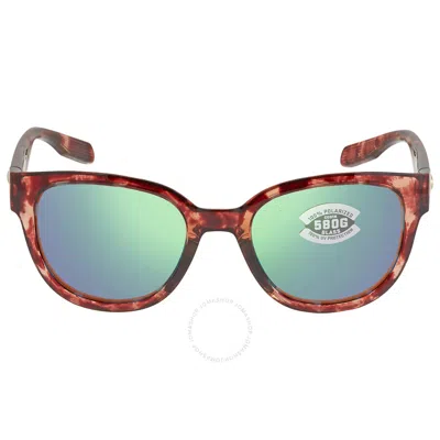 Costa Del Mar Salina Green Mirror Polarized Glass Ladies Sunglasses 6s9051 905104 53 In Brown
